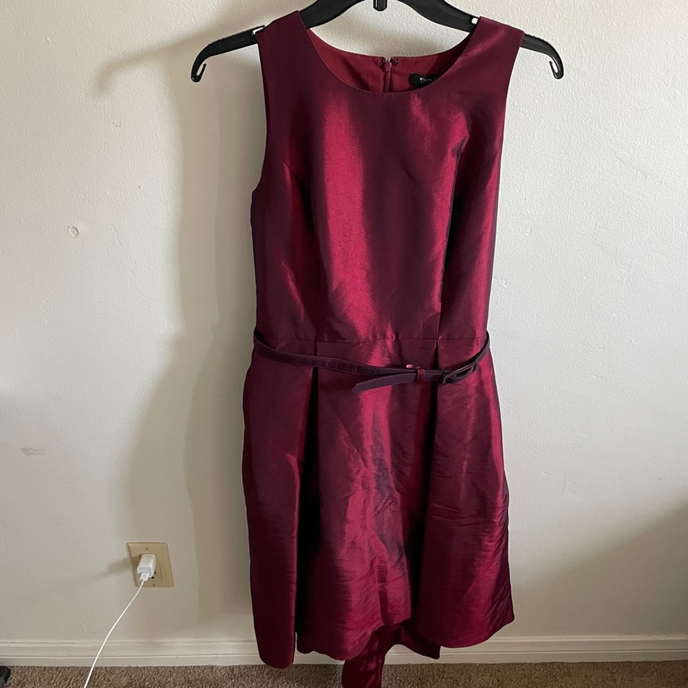 White House Black Market Burgundy Midi Dress